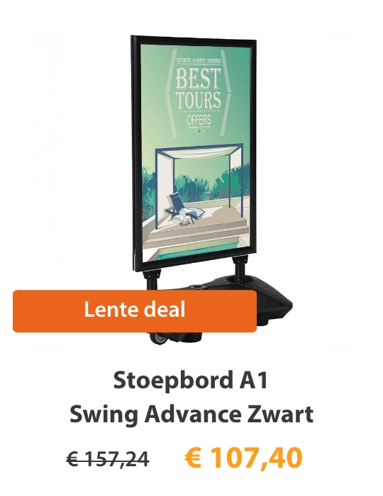 Bekijk Stoepbord A1 Swing Advance Zwart van Signerie in de aanbieding